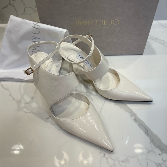 JIMMY CHOO Traci 90mm Cutout Leather Pumps 9.B/39 EU $850 - Picture 6 of 14